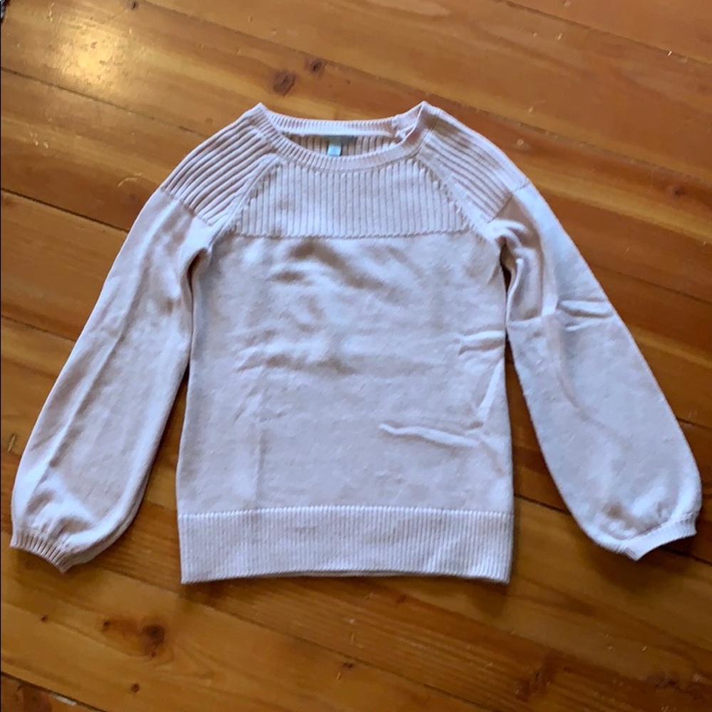 Halogen Pink Sweater with Blouse Sleeves